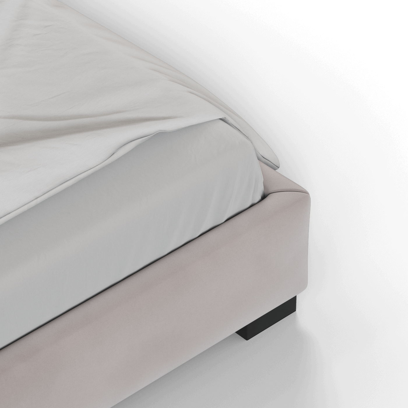 Lit double rembourré Chloé en tissu tissé doux