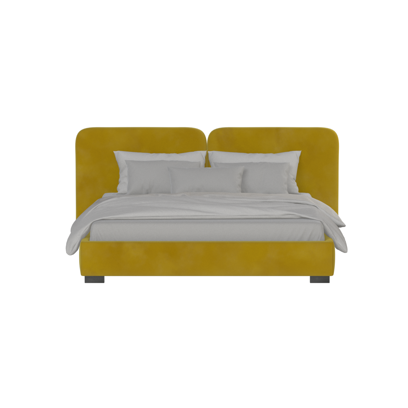 Lit double rembourré Chloé en tissu tissé doux