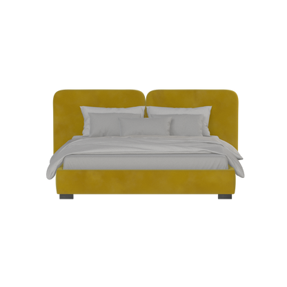 Lit double rembourré Chloé en tissu tissé doux