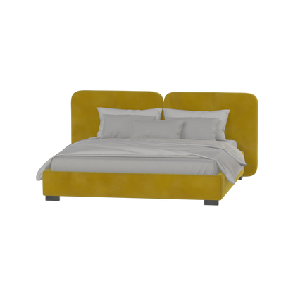 Lit double rembourré Chloé en tissu tissé doux