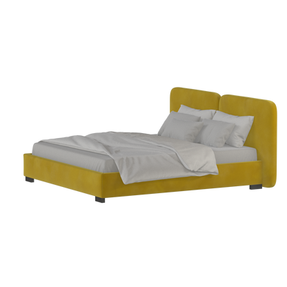 Lit double rembourré Chloé en tissu tissé doux