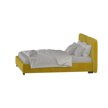 Lit double rembourré Chloé en tissu tissé doux