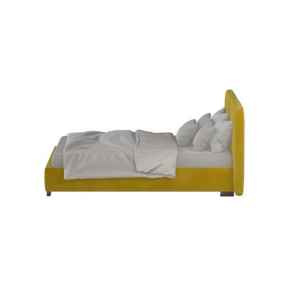 Lit double rembourré Chloé en tissu tissé doux
