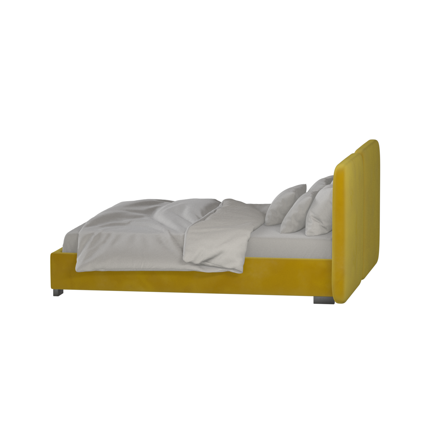 Lit double rembourré Chloé en tissu tissé doux