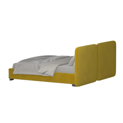 Lit double rembourré Chloé en tissu tissé doux