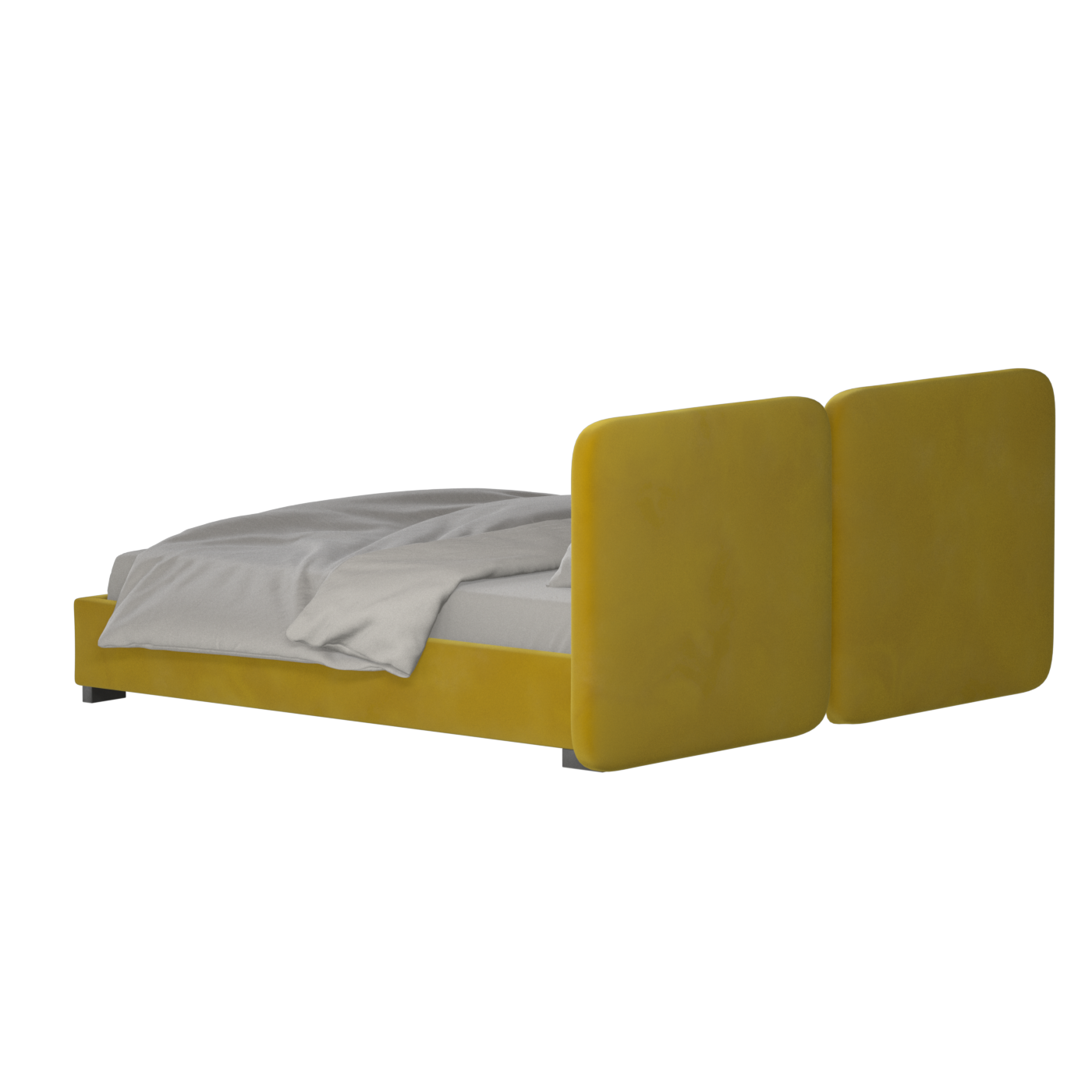 Lit double rembourré Chloé en tissu tissé doux