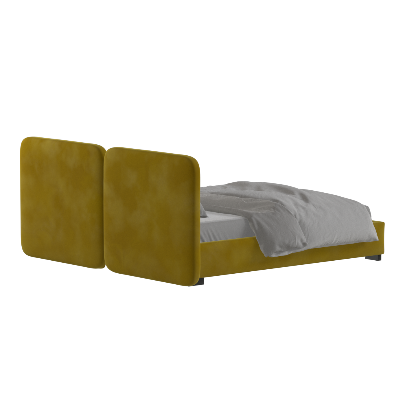 Lit double rembourré Chloé en tissu tissé doux