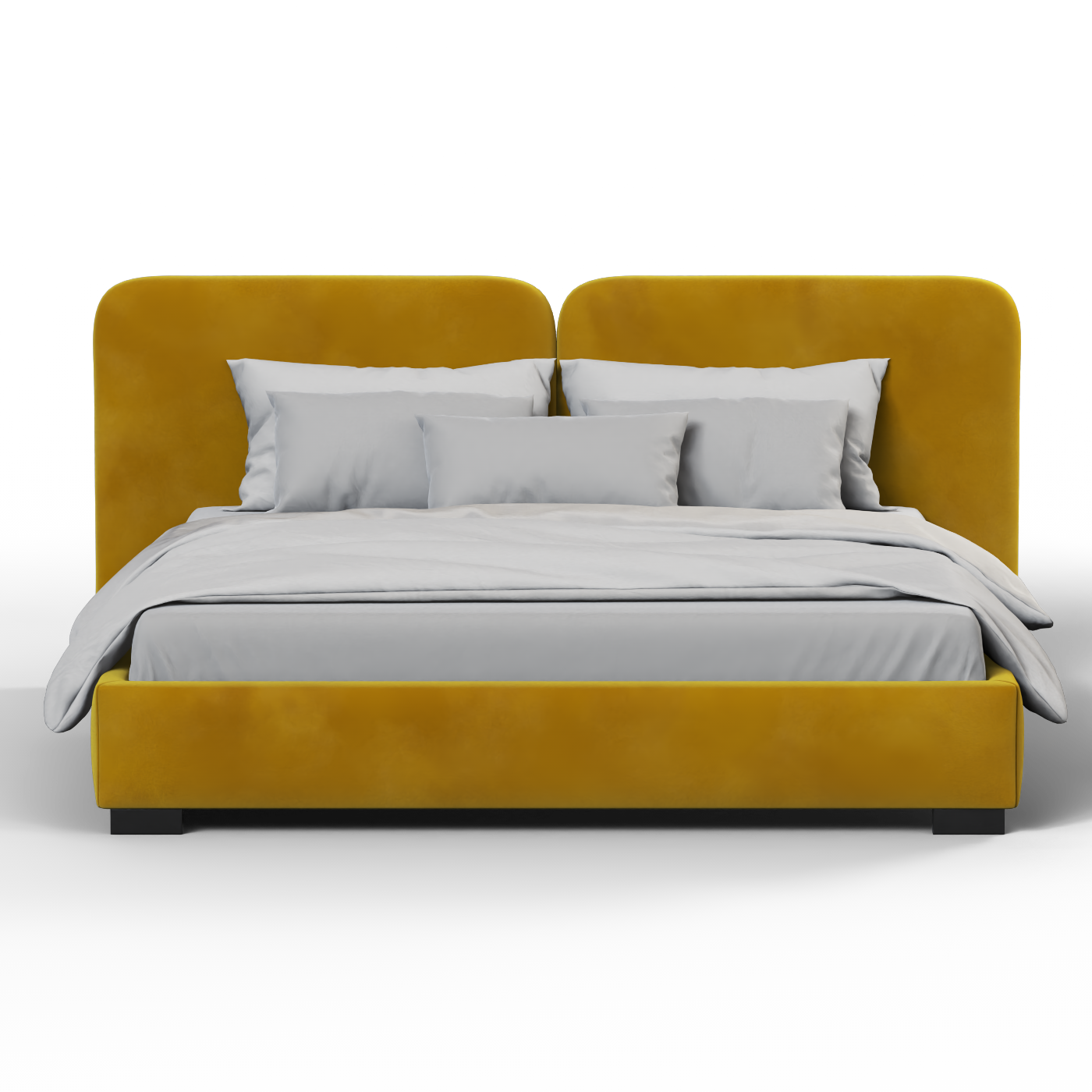 Lit double rembourré Chloé en tissu tissé doux
