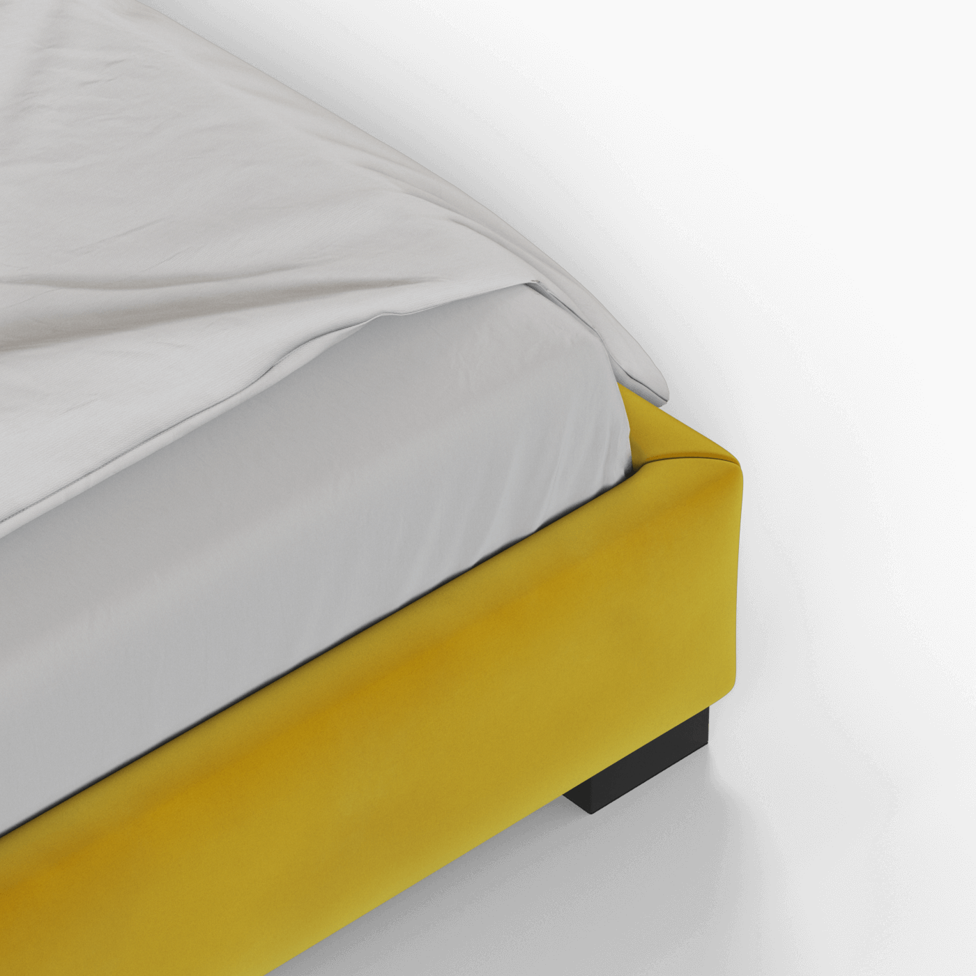 Lit double rembourré Chloé en tissu tissé doux