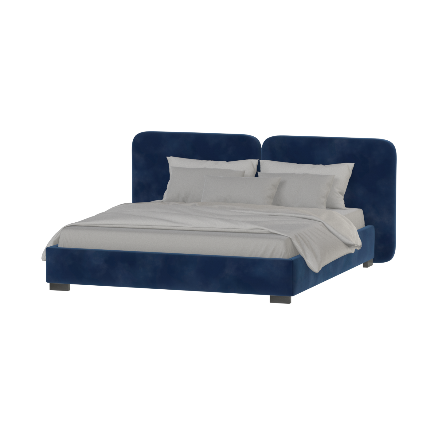 Chloe Upholstered Double Bed in Soft Woven Fabric
