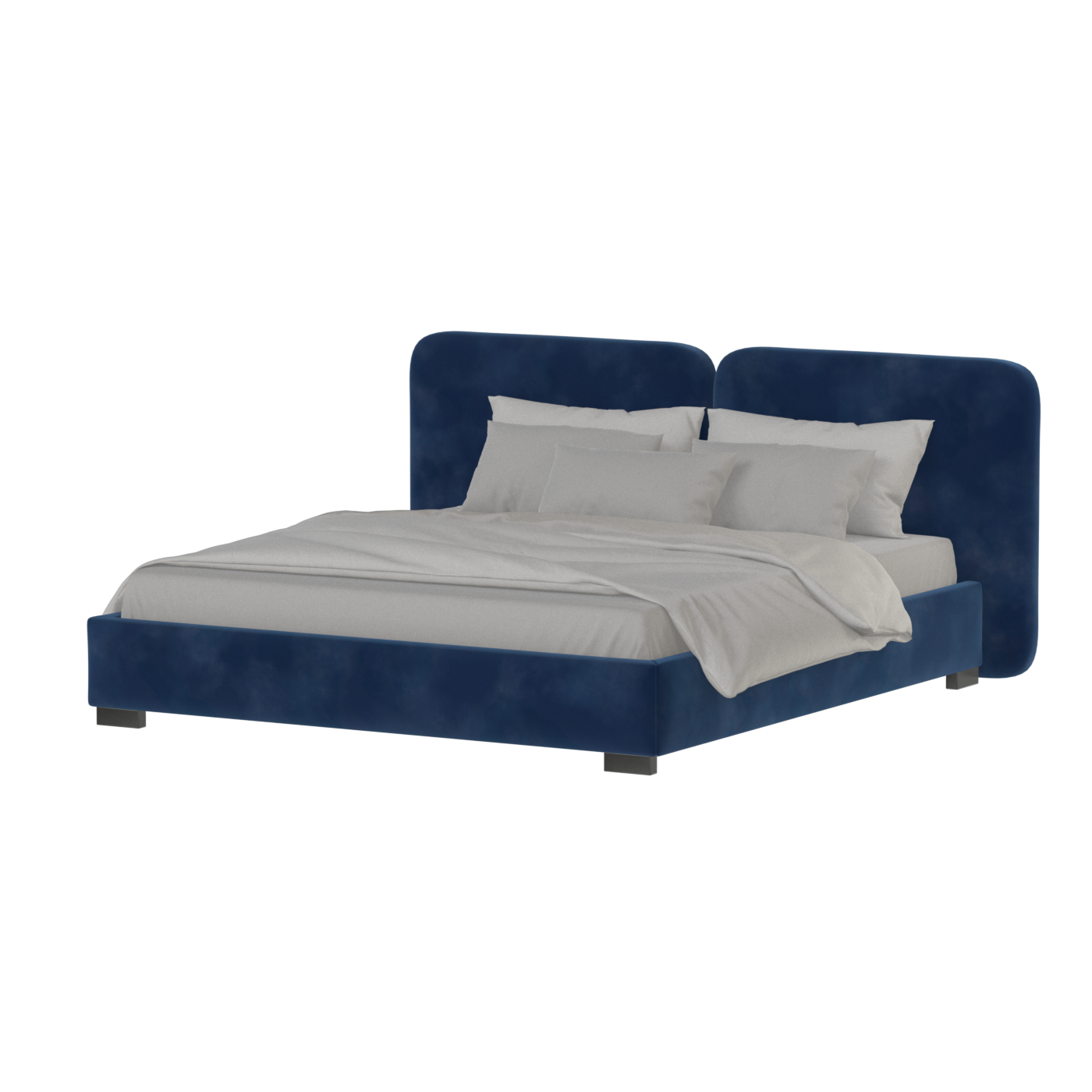 Chloe Upholstered Double Bed in Soft Woven Fabric