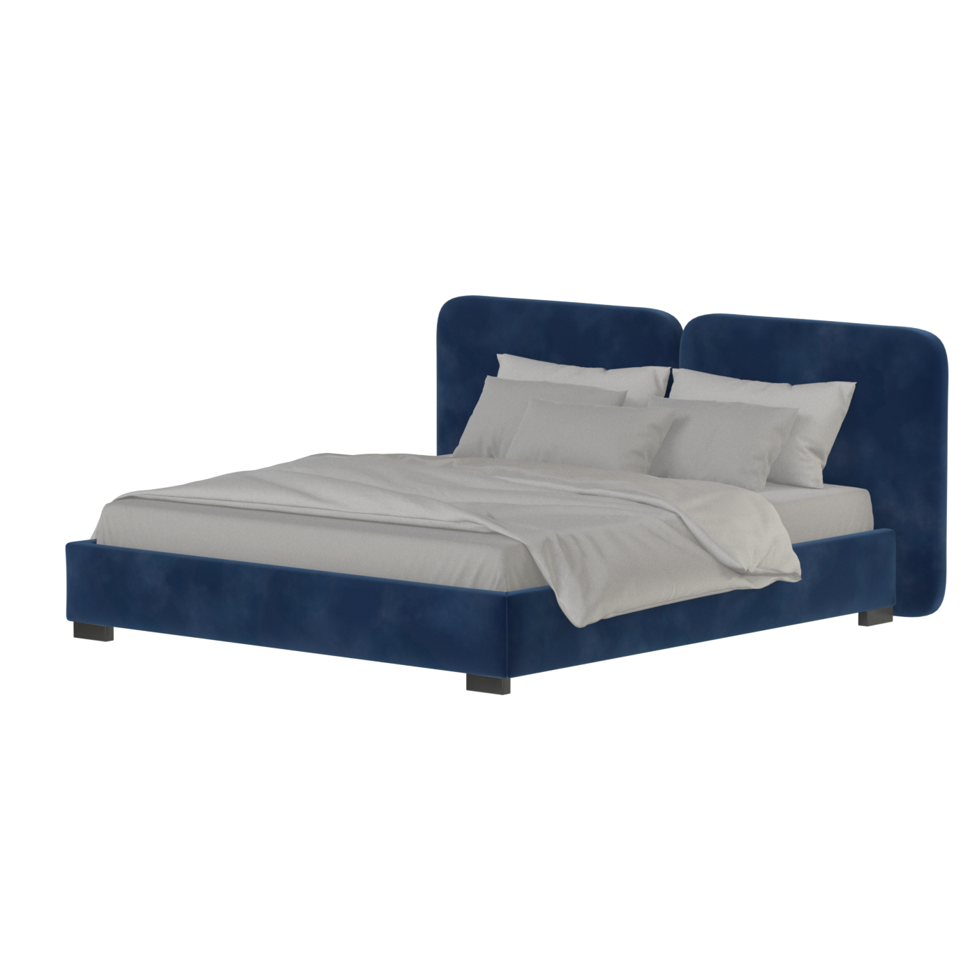 Chloe Upholstered Double Bed in Soft Woven Fabric
