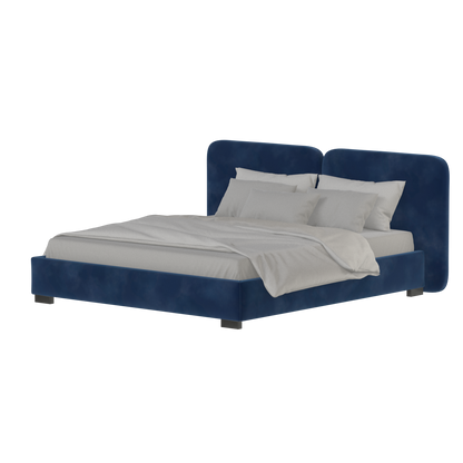 Chloe Upholstered Double Bed in Soft Woven Fabric