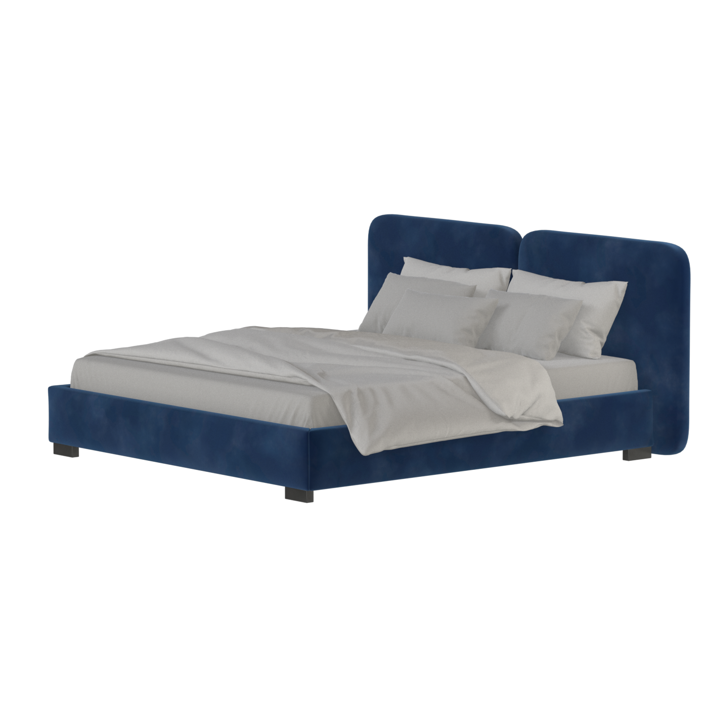 Chloe Upholstered Double Bed in Soft Woven Fabric