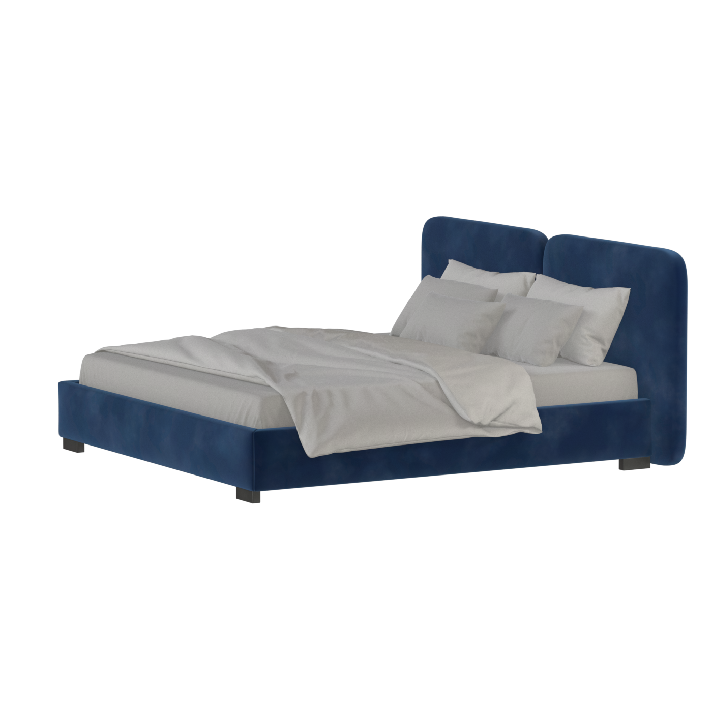 Chloe Upholstered Double Bed in Soft Woven Fabric