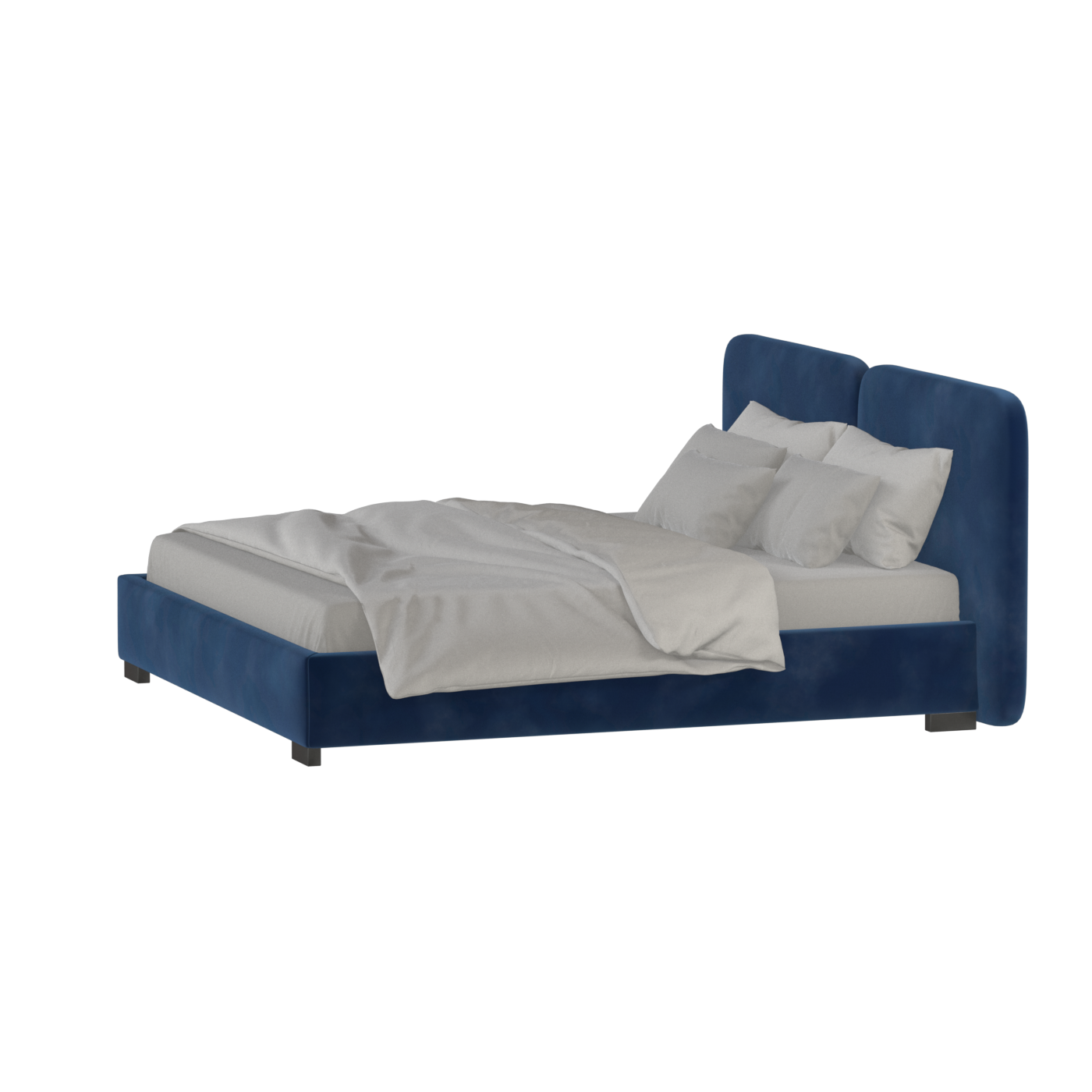 Chloe Upholstered Double Bed in Soft Woven Fabric