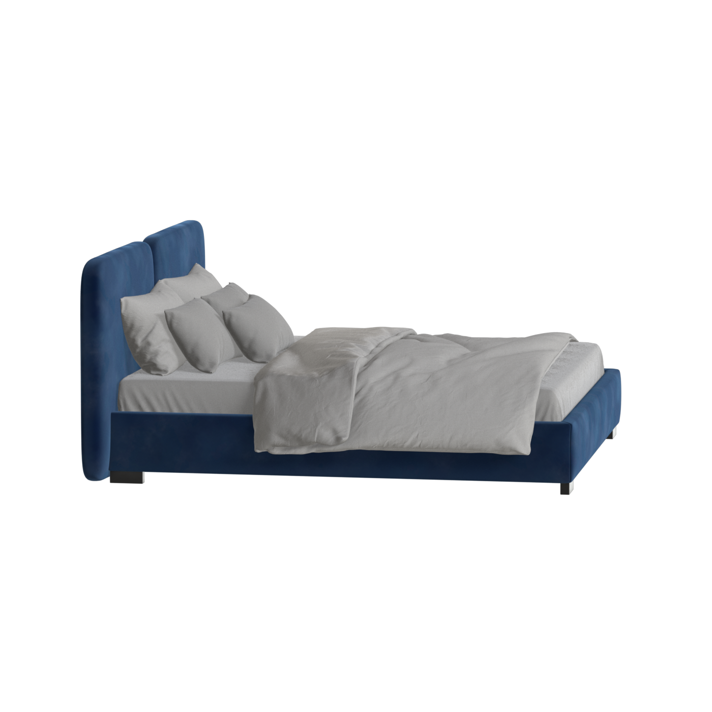 Chloe Upholstered Double Bed in Soft Woven Fabric