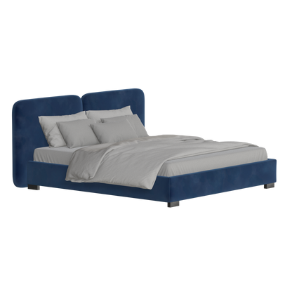 Chloe Upholstered Double Bed in Soft Woven Fabric