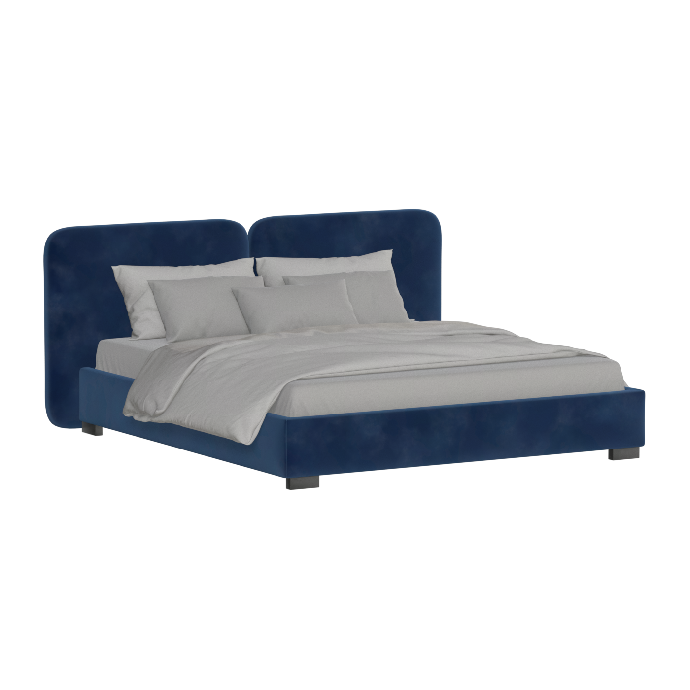 Chloe Upholstered Double Bed in Soft Woven Fabric