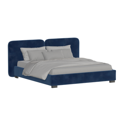 Chloe Upholstered Double Bed in Soft Woven Fabric