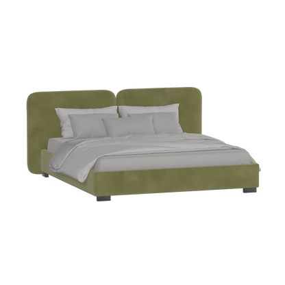 Chloe Upholstered Double Bed in Soft Woven Fabric