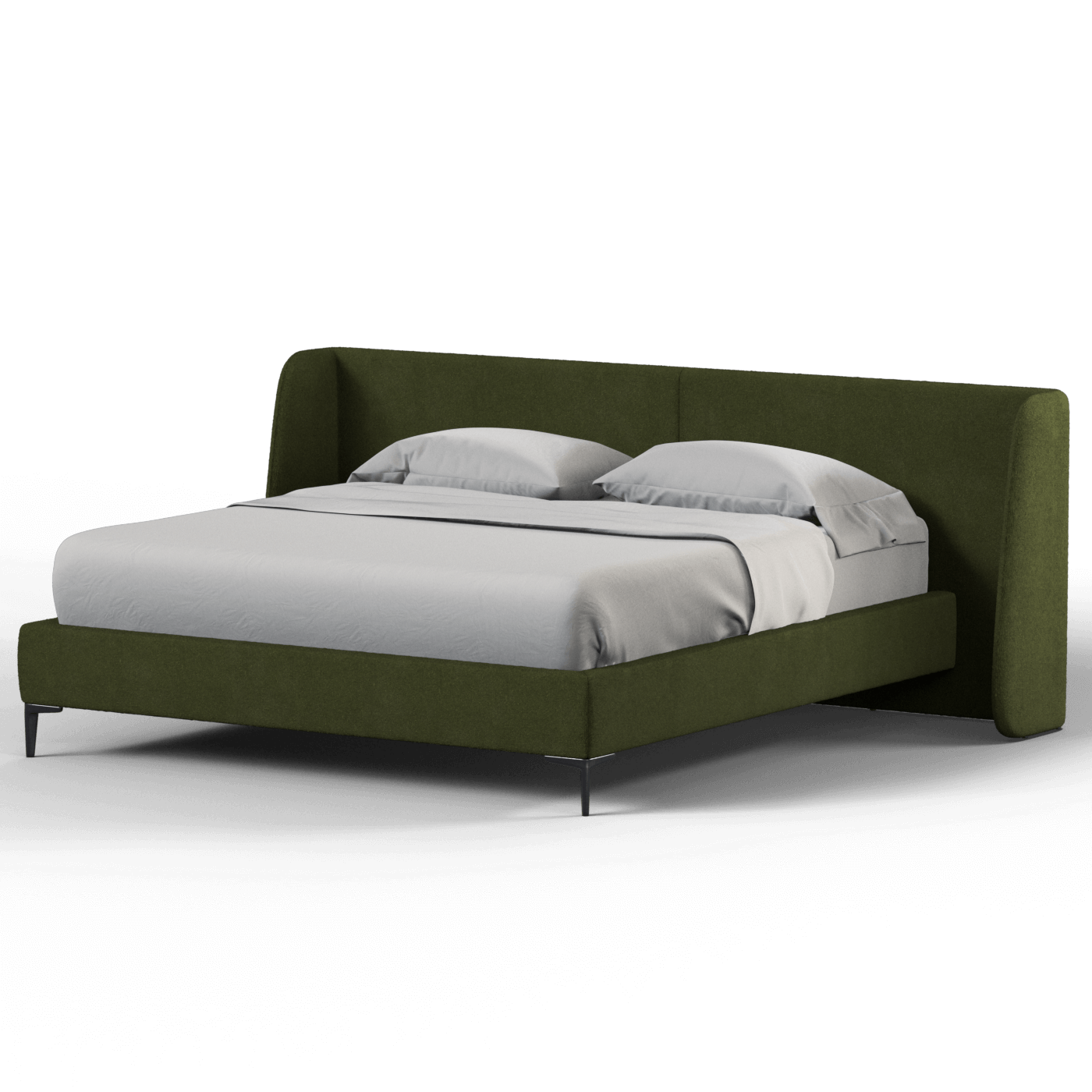 Abbey Upholstered Bed with Structured Headboard and Refined Lines