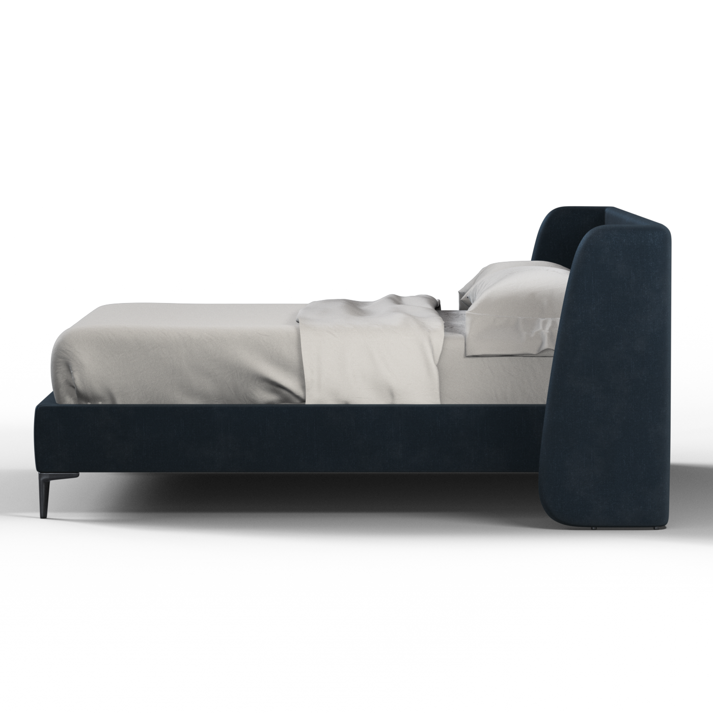 Abbey Upholstered Bed with Structured Headboard and Refined Lines