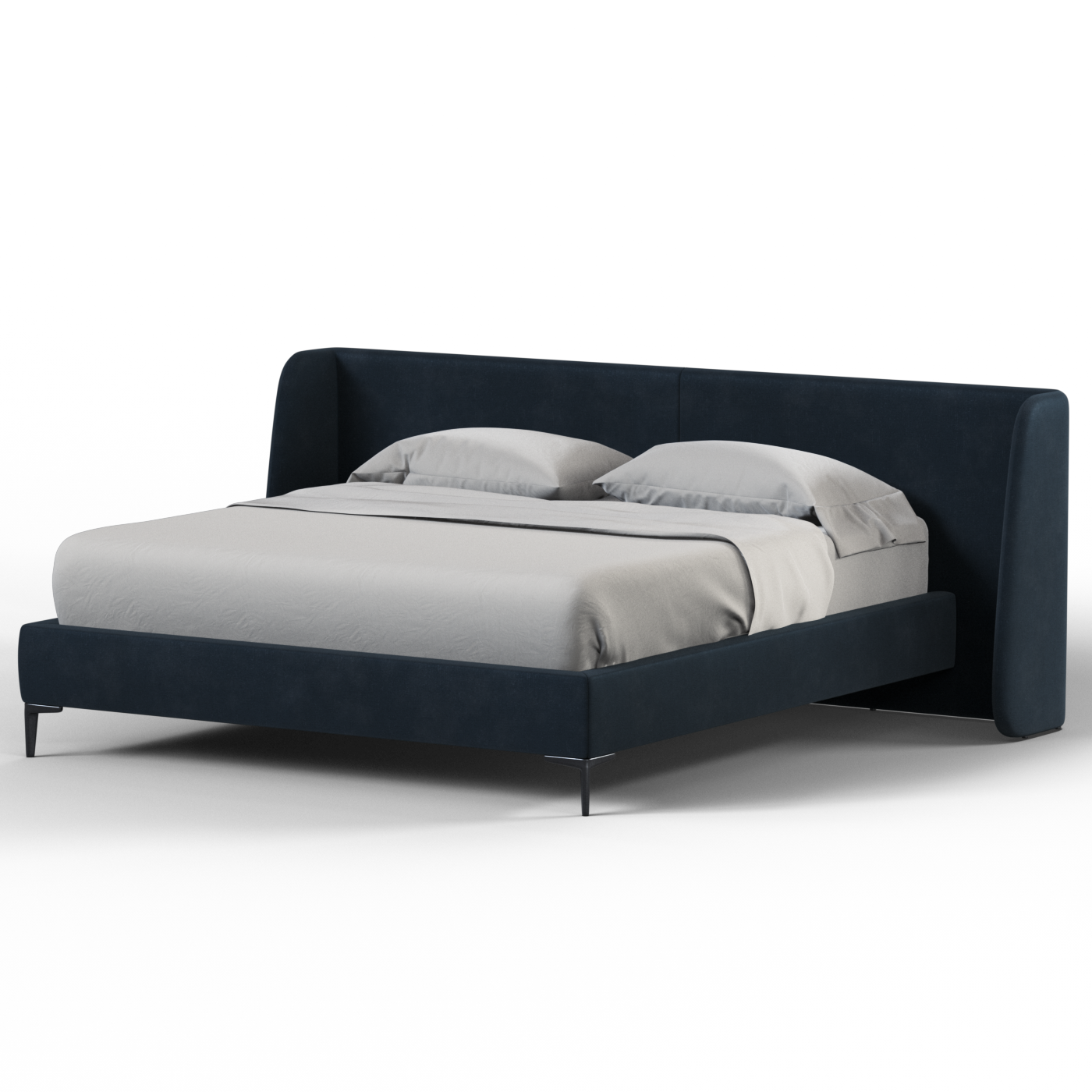 Abbey Upholstered Bed with Structured Headboard and Refined Lines