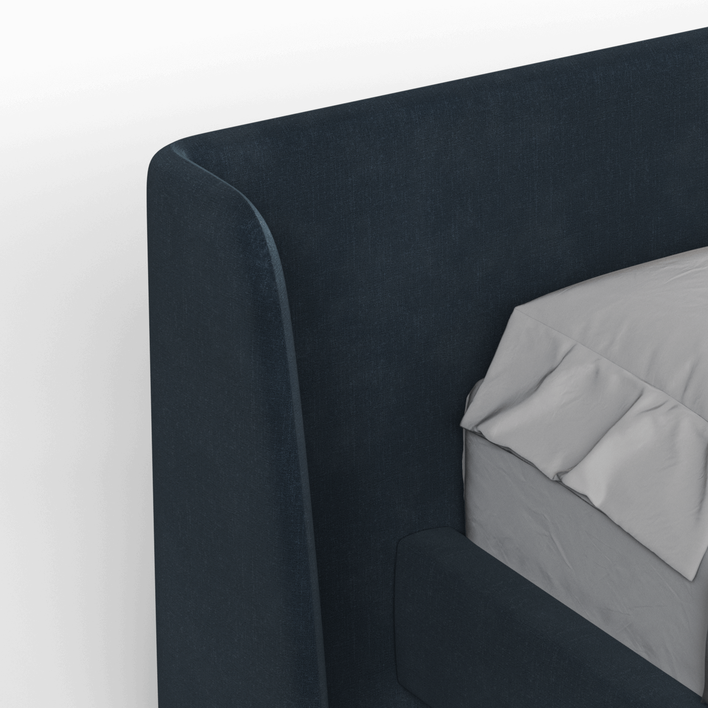 Abbey Upholstered Bed with Structured Headboard and Refined Lines