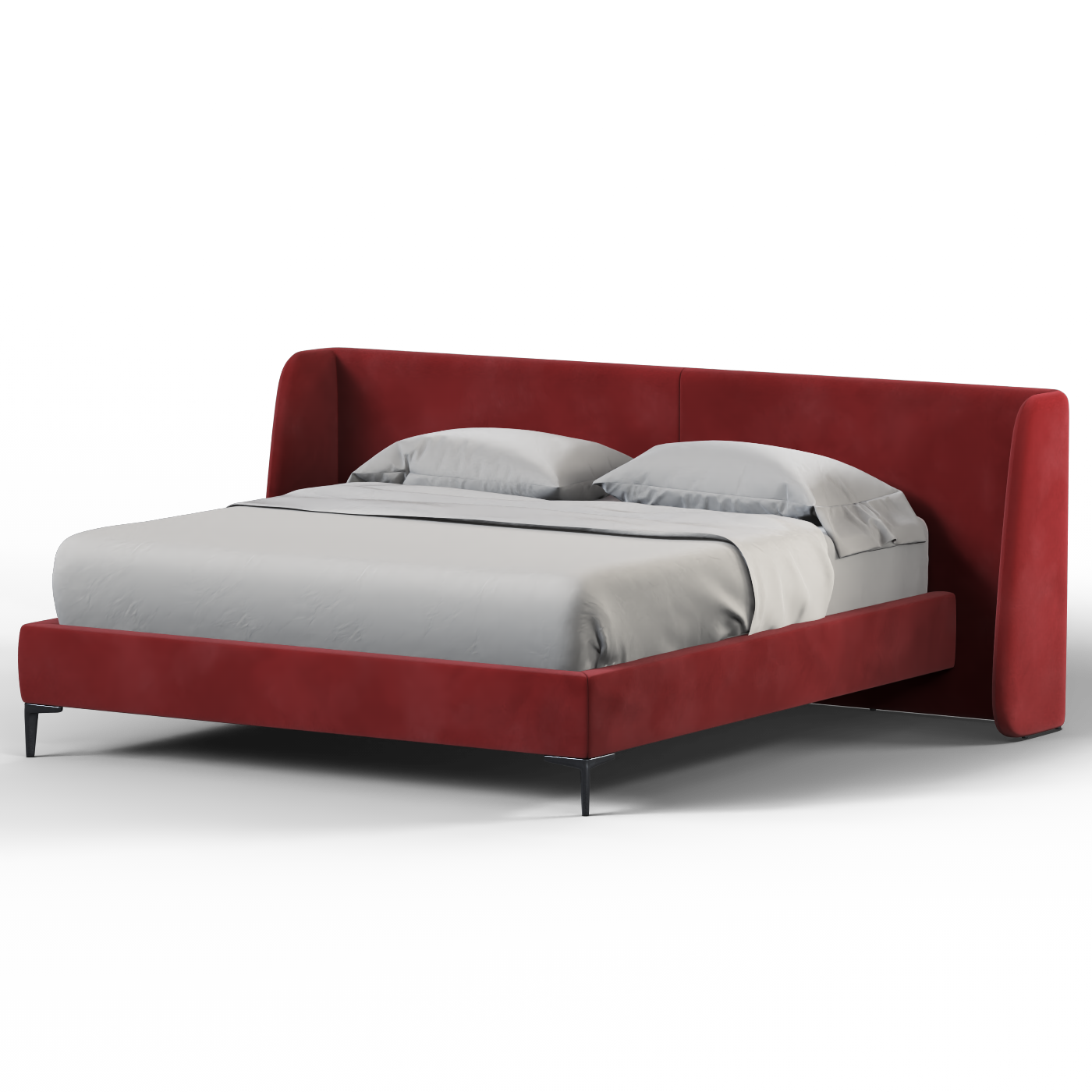 Abbey Upholstered Bed with Structured Headboard and Refined Lines