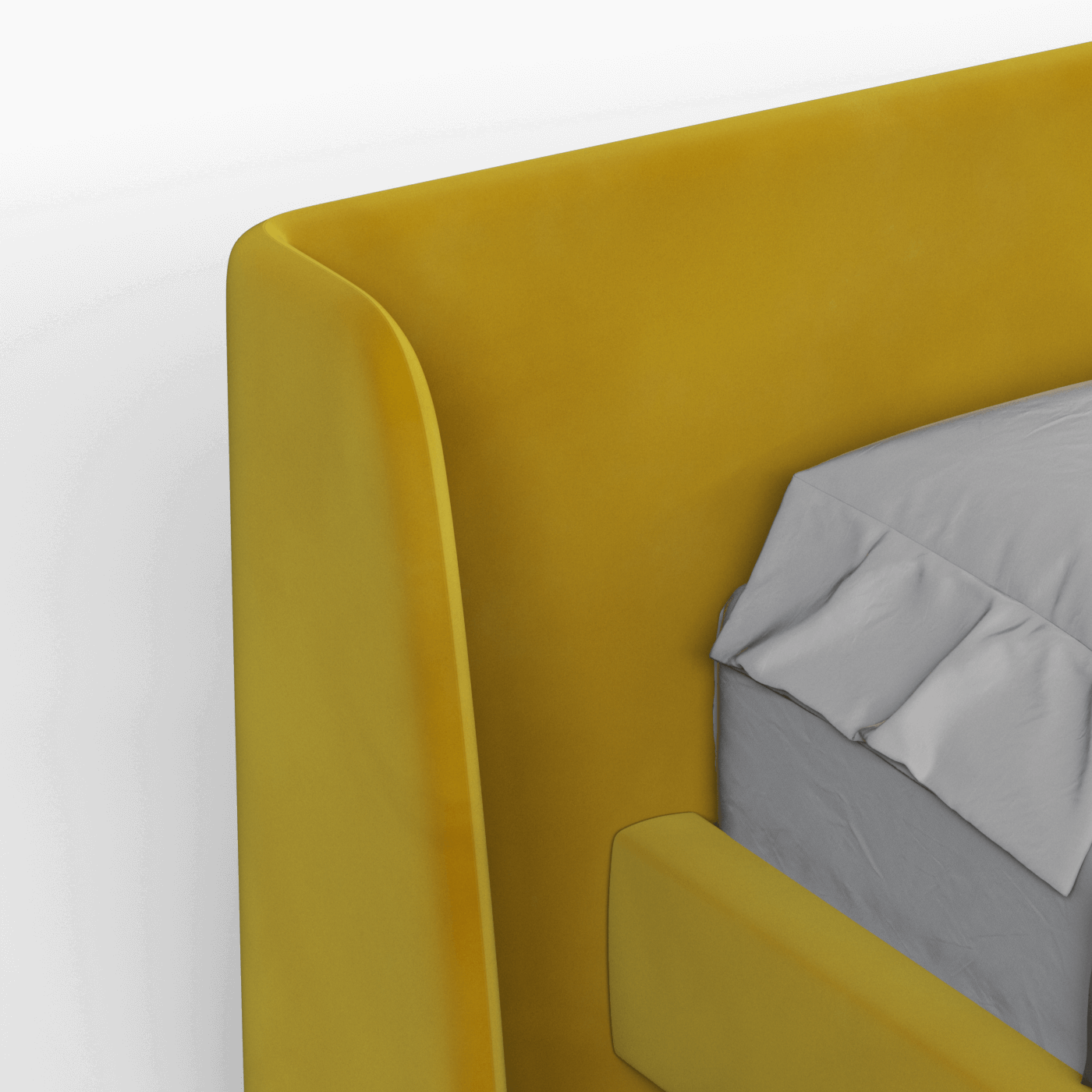 Abbey Upholstered Bed with Structured Headboard and Refined Lines