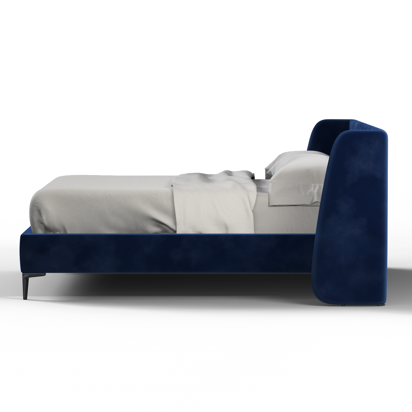 Abbey Upholstered Bed with Structured Headboard and Refined Lines