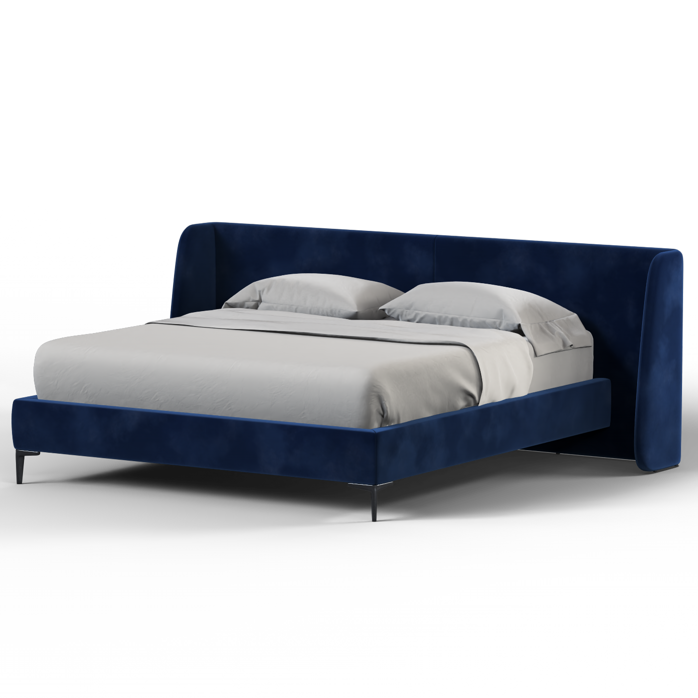 Abbey Upholstered Bed with Structured Headboard and Refined Lines