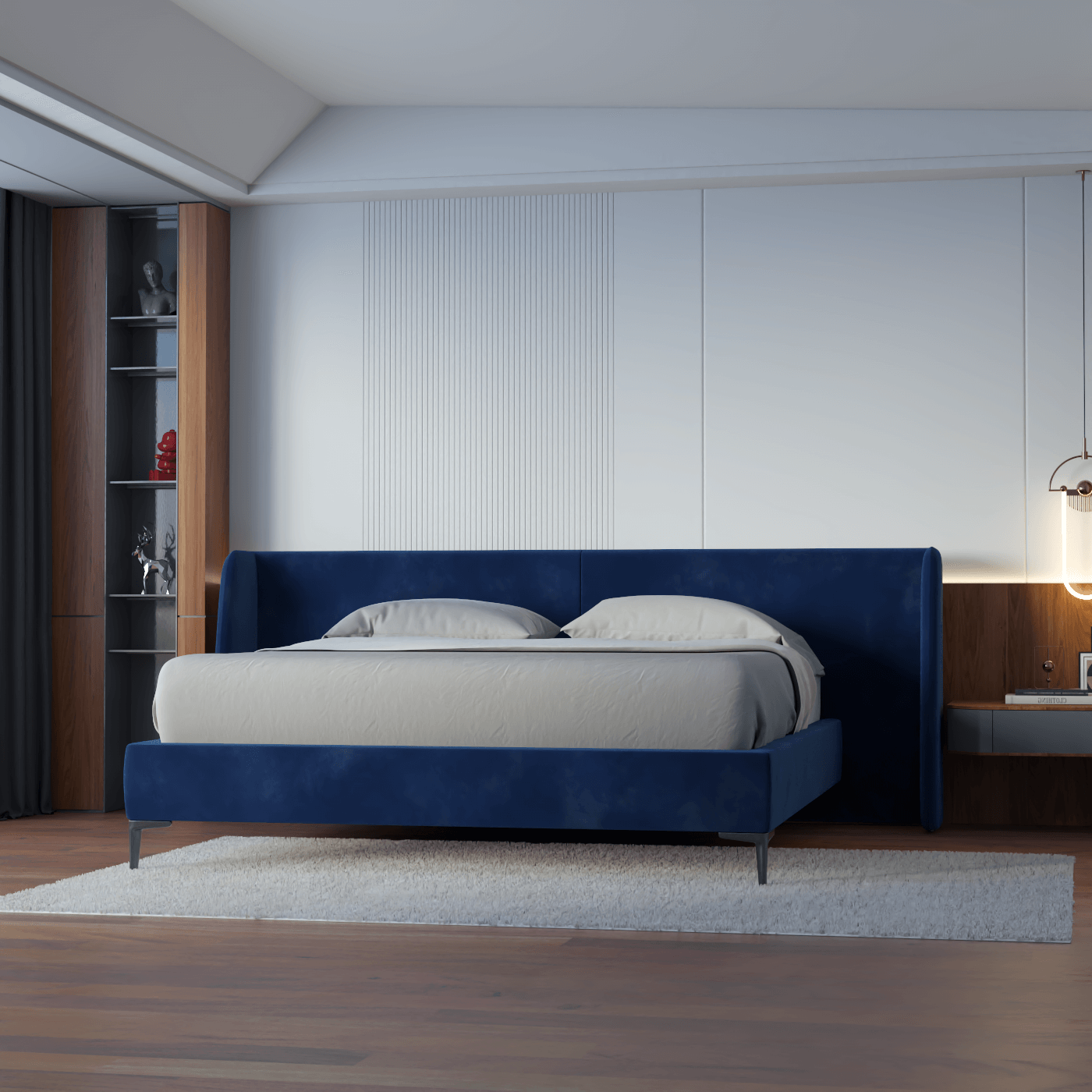 Abbey Upholstered Bed with Structured Headboard and Refined Lines