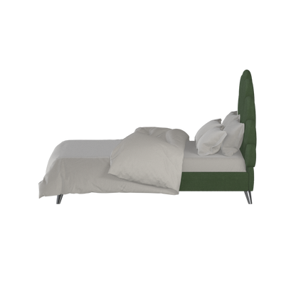 Evelina Curved Headboard Bed in Soft Upholstery