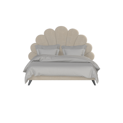 Evelina Curved Headboard Bed in Soft Upholstery