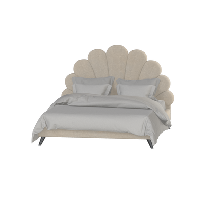 Evelina Curved Headboard Bed in Soft Upholstery