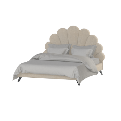Evelina Curved Headboard Bed in Soft Upholstery
