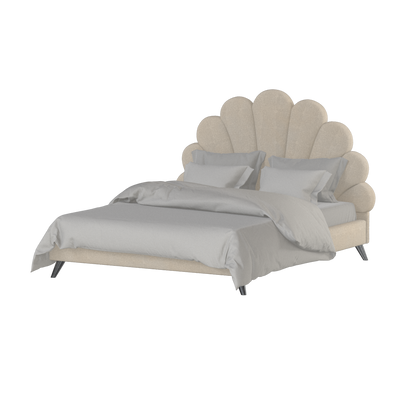 Evelina Curved Headboard Bed in Soft Upholstery
