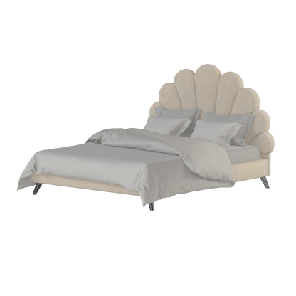 Evelina Curved Headboard Bed in Soft Upholstery