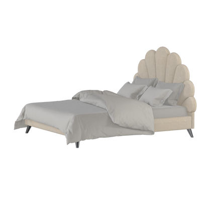 Evelina Curved Headboard Bed in Soft Upholstery