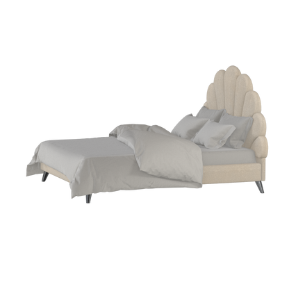 Evelina Curved Headboard Bed in Soft Upholstery