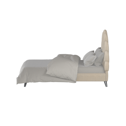 Evelina Curved Headboard Bed in Soft Upholstery