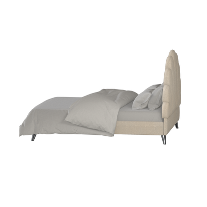 Evelina Curved Headboard Bed in Soft Upholstery