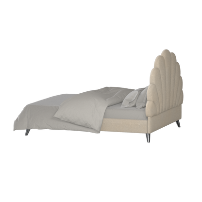 Evelina Curved Headboard Bed in Soft Upholstery