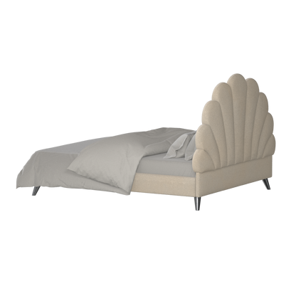 Evelina Curved Headboard Bed in Soft Upholstery