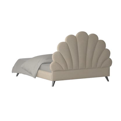 Evelina Curved Headboard Bed in Soft Upholstery