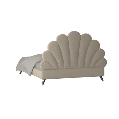 Evelina Curved Headboard Bed in Soft Upholstery