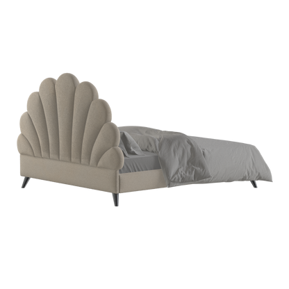Evelina Curved Headboard Bed in Soft Upholstery