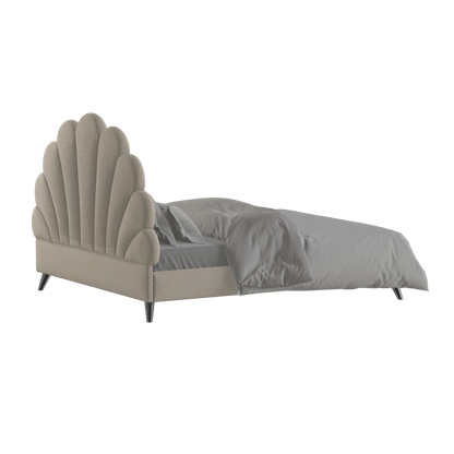Evelina Curved Headboard Bed in Soft Upholstery
